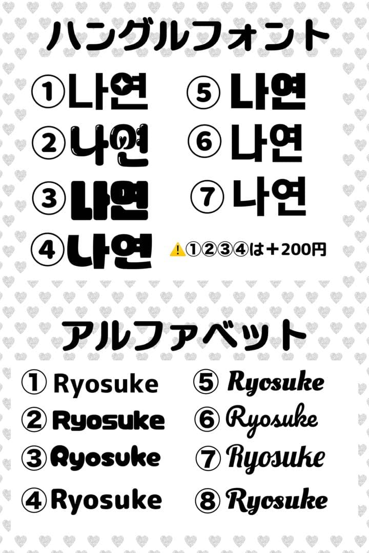 yu様　うちわ　文字　オーダー　パネル　ネームボード　ハングル