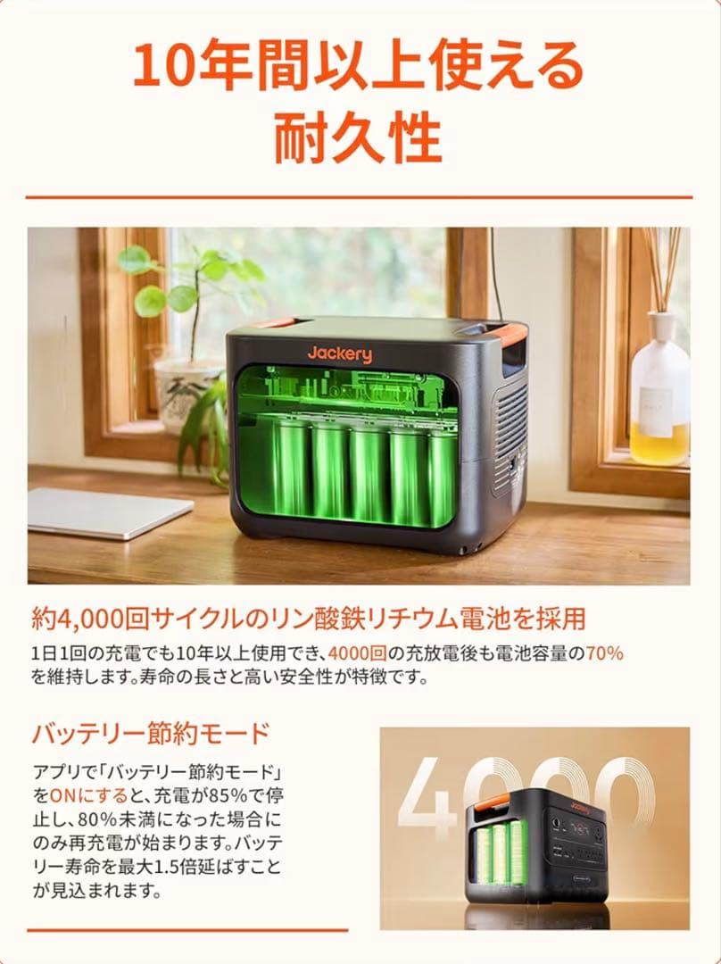 ふわすけ　Jackery 3000new 電源ポータブル【大容量】