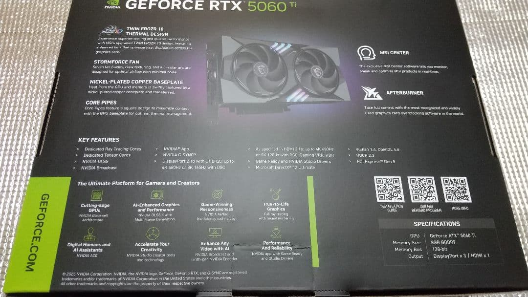新品 未開封品 MSI GeForce 5060 Ti OC
