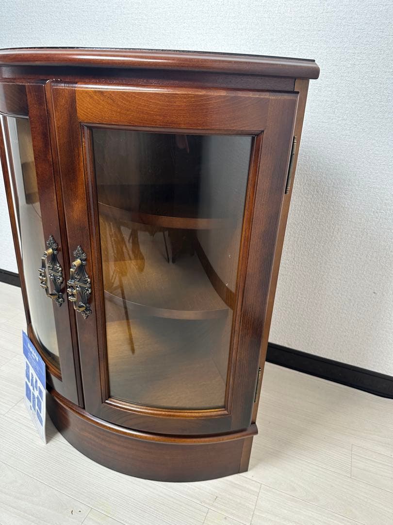 展示品 極美品 カリモク コロニアル コーナー キャビネット 飾り棚 ※i4※