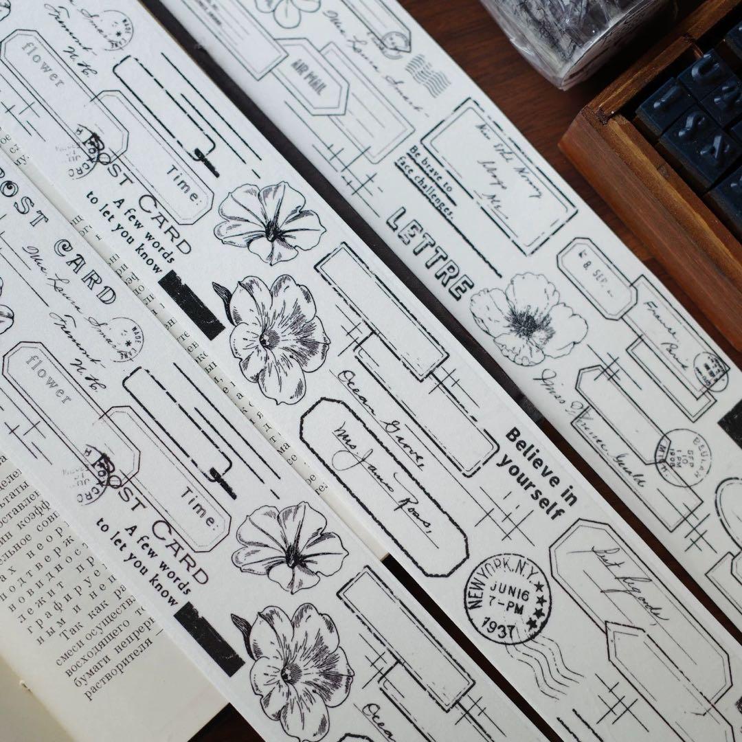 ⭐️SALE⭐️ 壹洱原创《花与图章》海外マスキングテープ　マステ 【2365】