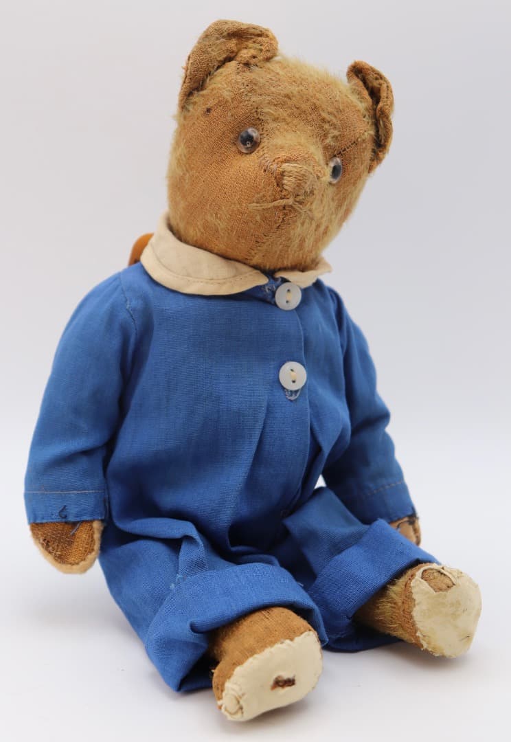 アメリカン・ビンテージ・ベア 29cm 青いロンパース 年代詳細不明