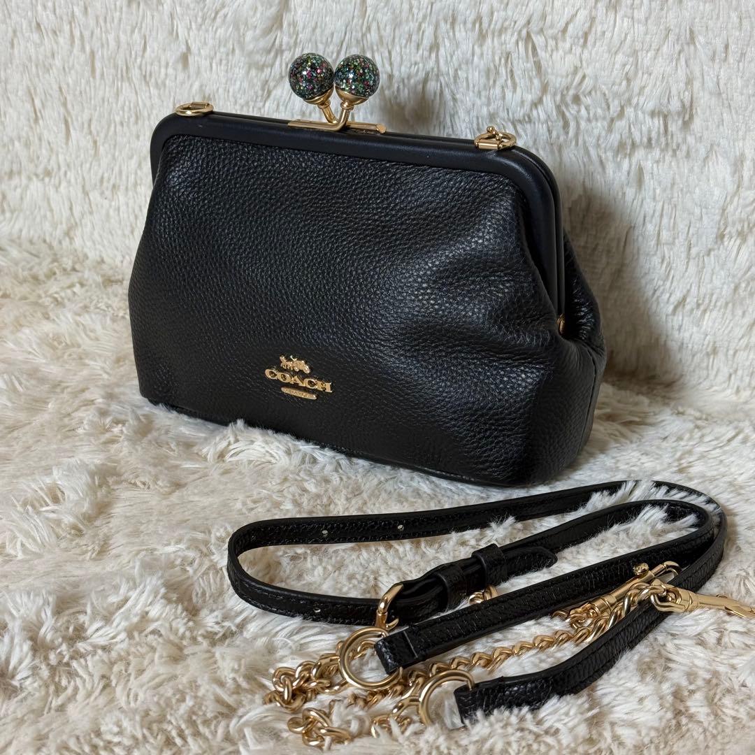 COACH コーチ キスロック がま口 チェーン ショルダーバッグ c1451