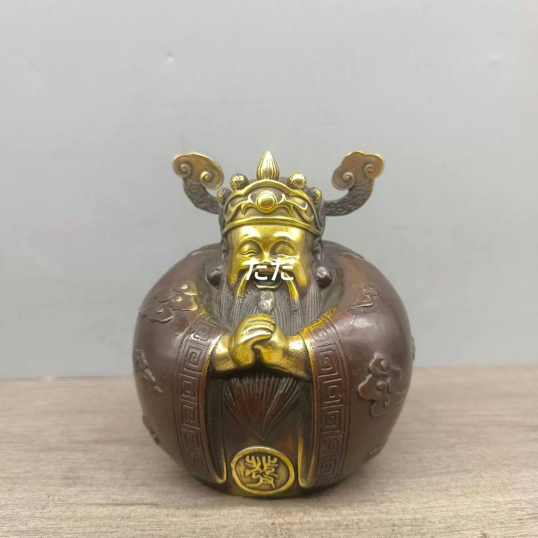 銅制 仏像 如意胖財神 招財納福 装飾品 工芸品 置物