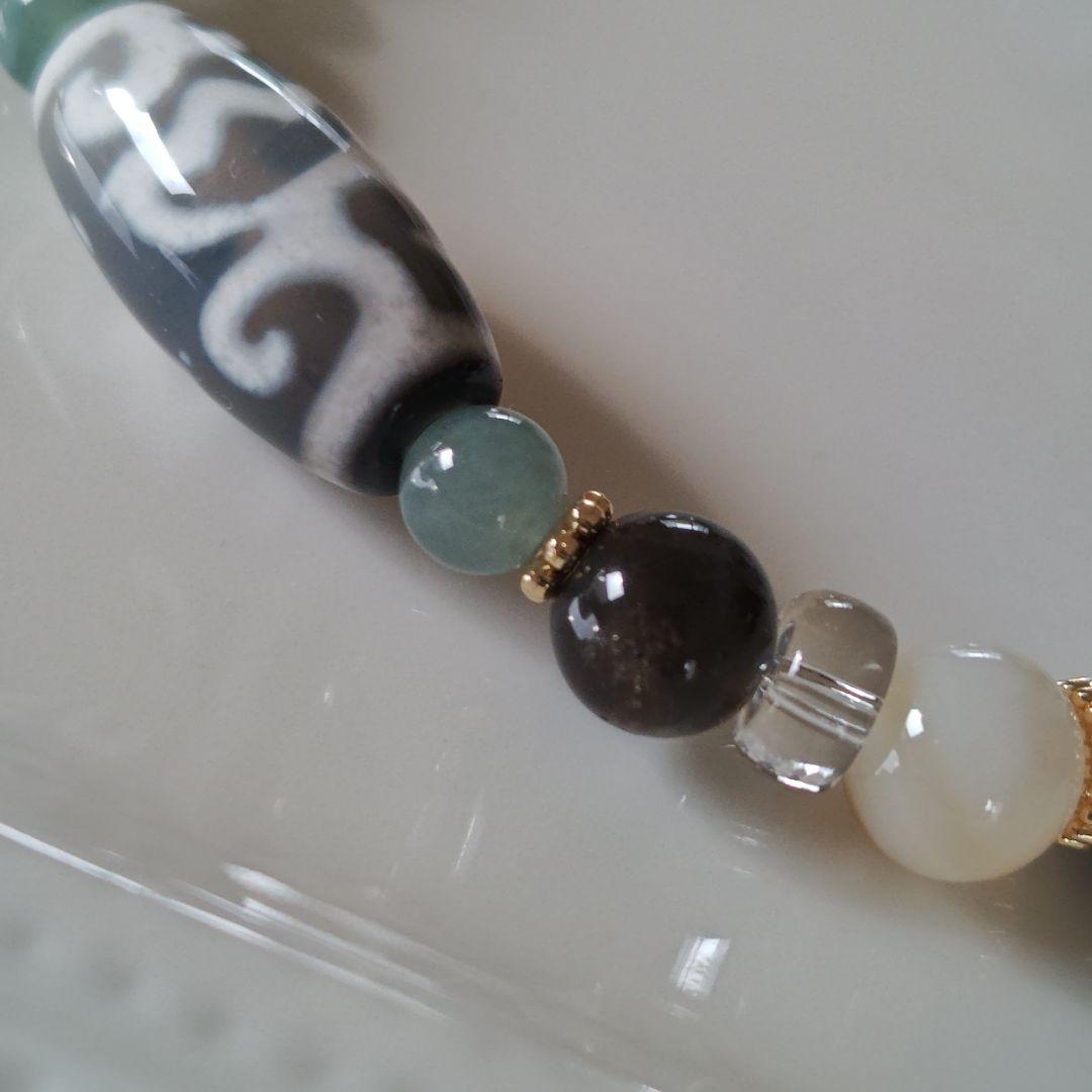 専用です♡レアバイカラー水蓮花天珠、黒蝶貝、白蝶貝、グアテマラ産翡翠、スキャポラ