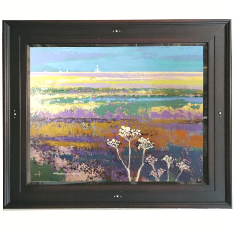 ☆青野昌勝☆「湿原と灯台（仮題）」油絵　F6号