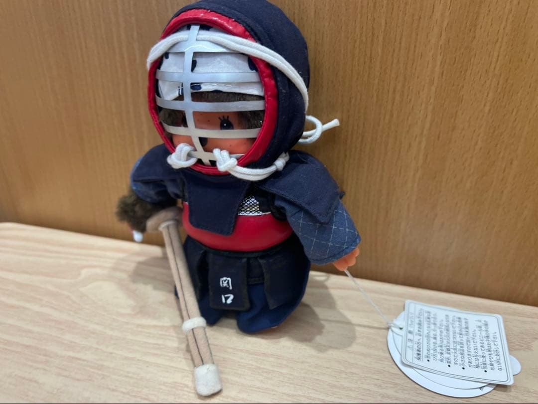 【タグ付き・希少】モンチッチ 剣道猿 人形 玩具 ぬいぐるみ 約20cm