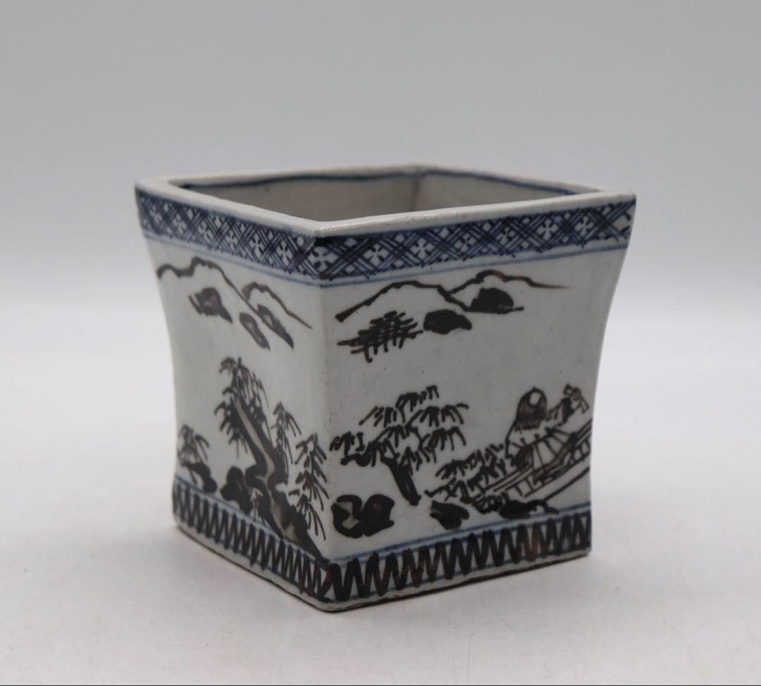 京都の名工　雍州乾山　角鉢　茶道具　共箱　送料込み250529