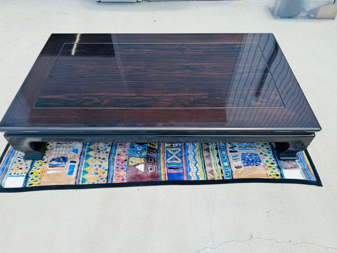 福岡発　大型 家具 民藝 座卓 インテリア アンティーク 和家具 家庭用 黒檀