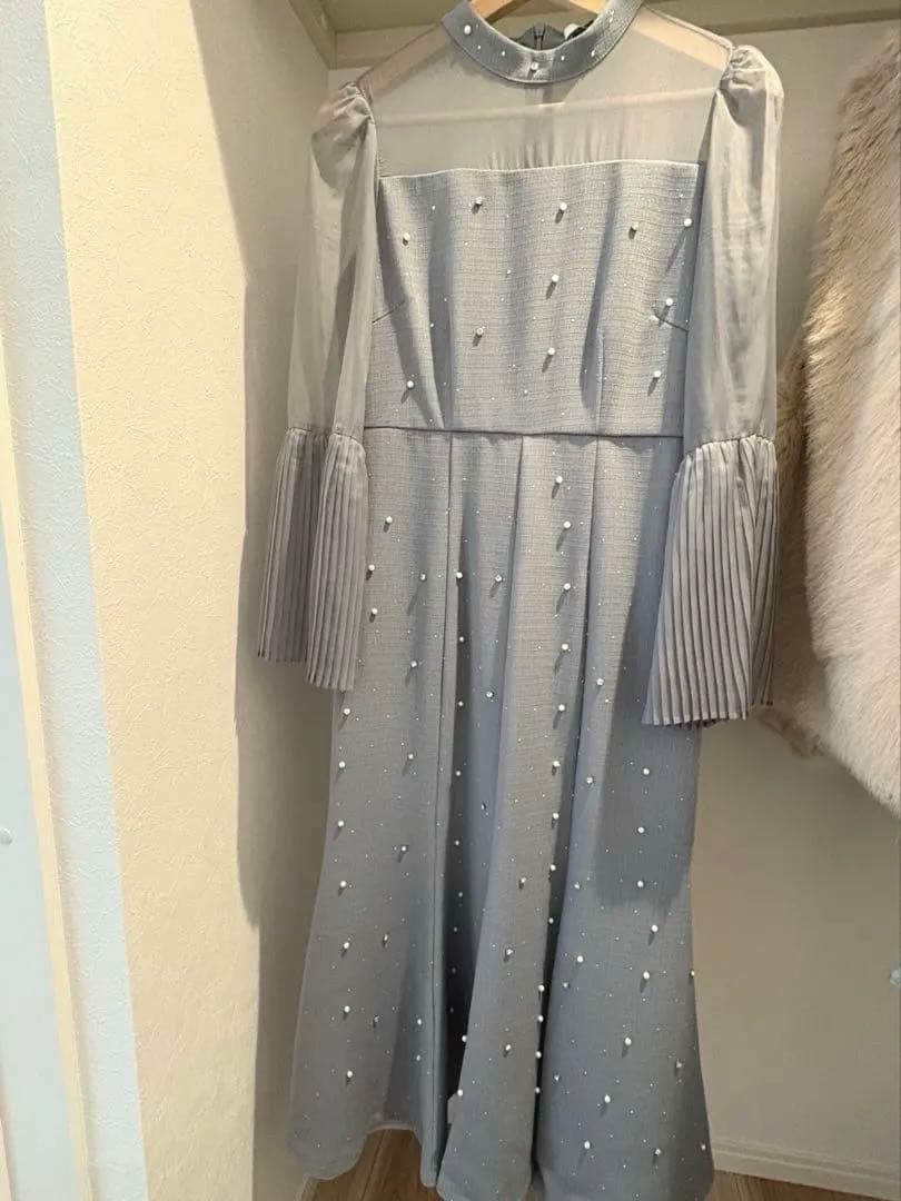 【即日発送】 【超美品】パーティードレス パール　ストーン　Sサイズ　Leja