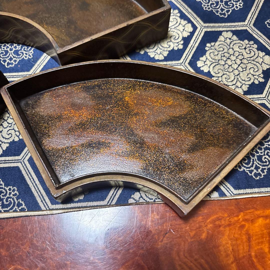 金箔の鳥の絵柄 漆器 重箱