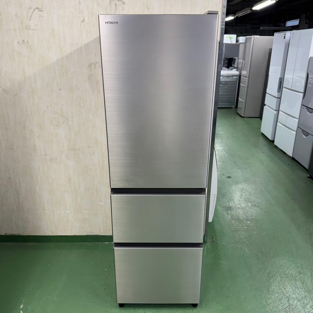 163 日立　大型冷蔵庫　300L強　小型　家庭用　右開き　3ドア　自動製氷