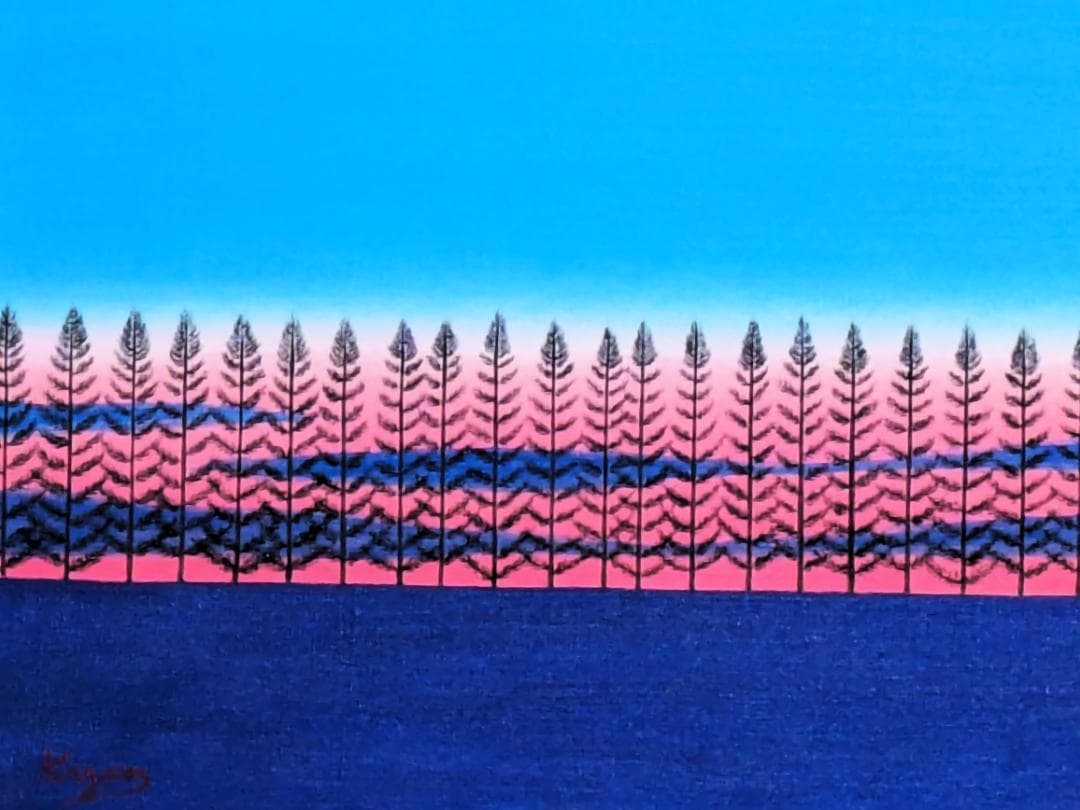 ★美瑛・夕暮れのマイルドセブンの丘・肉筆油彩画・F6キャンバス