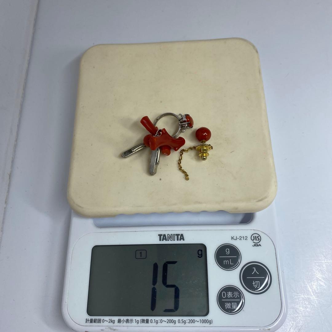 本血赤珊瑚　指輪、ネックレストップ等　15g 東Y7-0226☆2Fタカチ