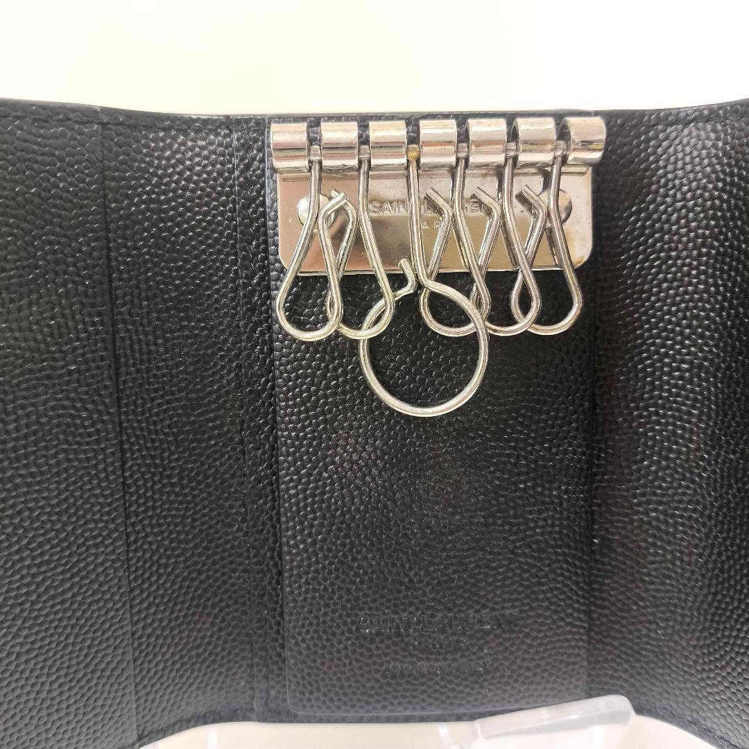 箱付き美品 サンローラン パリ キーケース キーホルダー ブラック