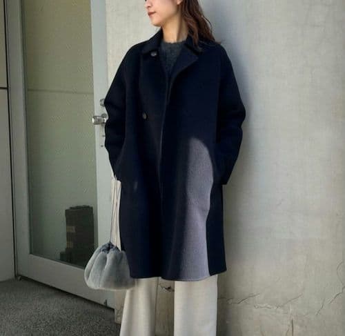 新品ウールカシミヤダブルフェイス オーバーコート