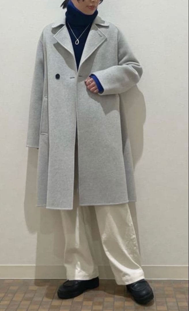 新品ウールカシミヤダブルフェイス オーバーコート