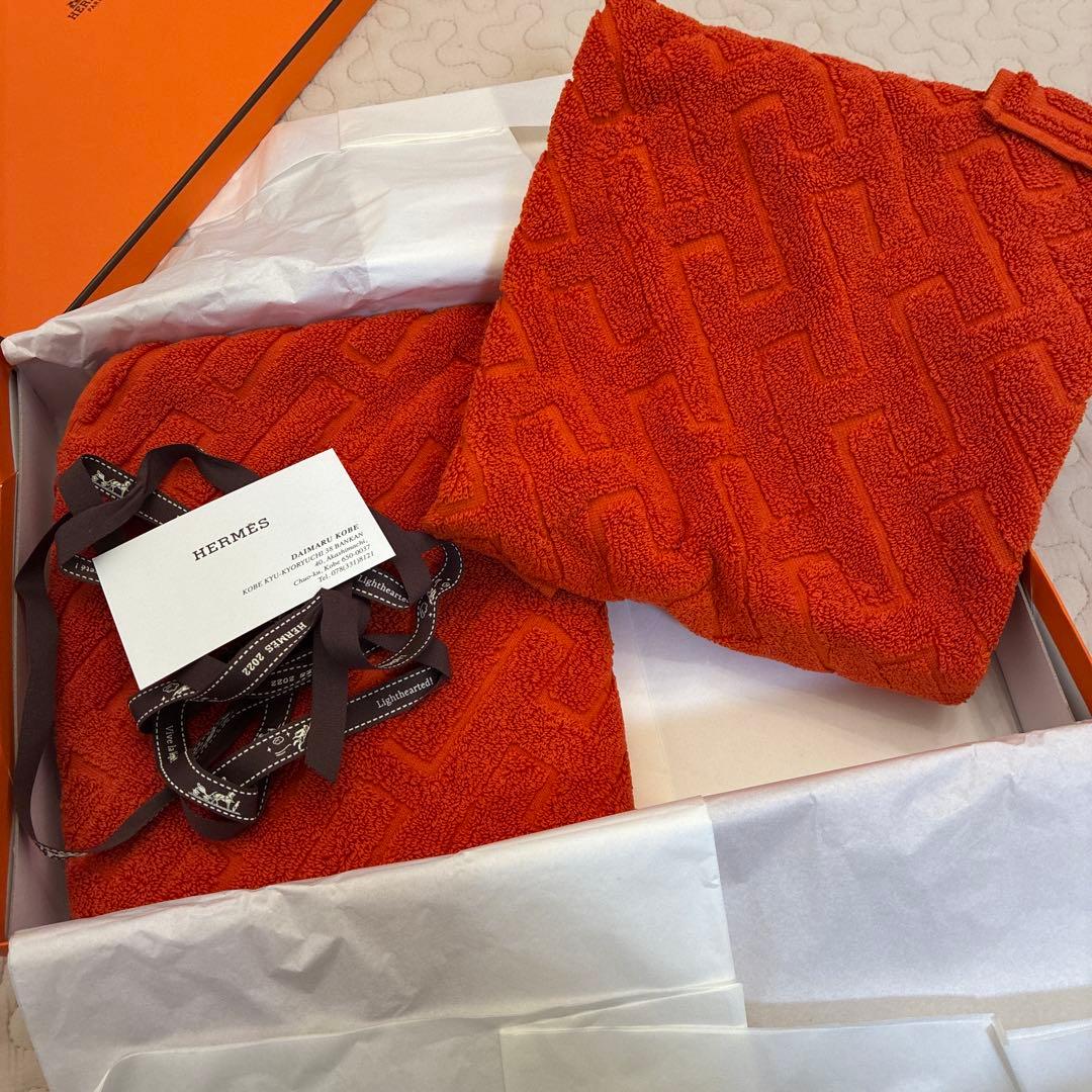 【新品】HERMESタオルセット 2枚　フェイスタオル　ゲストタオル