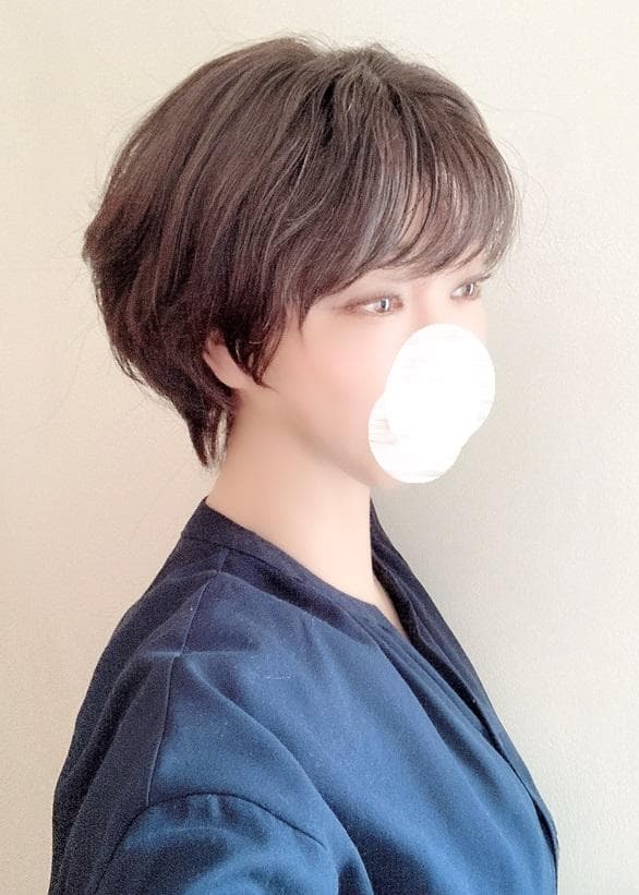 リネアストリア「人毛100％　天使のニュアンスショート」S　ダークブラウン