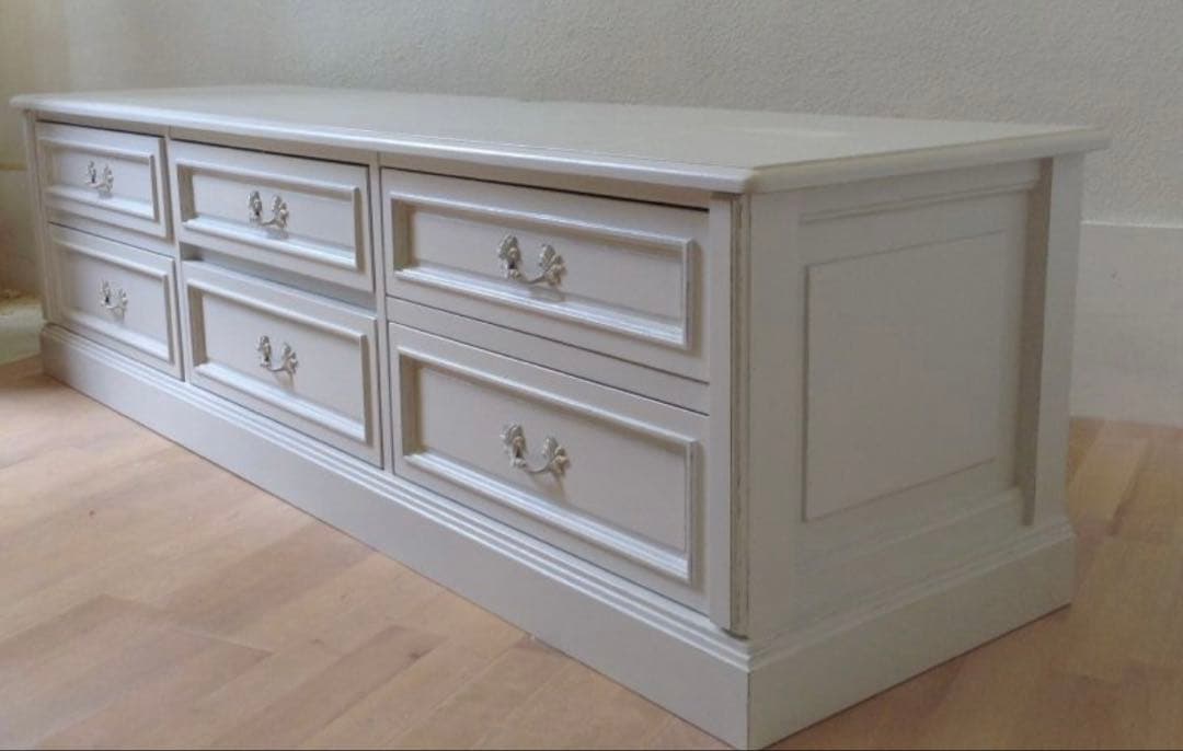 シャビーシックホワイト木製テレビボード175