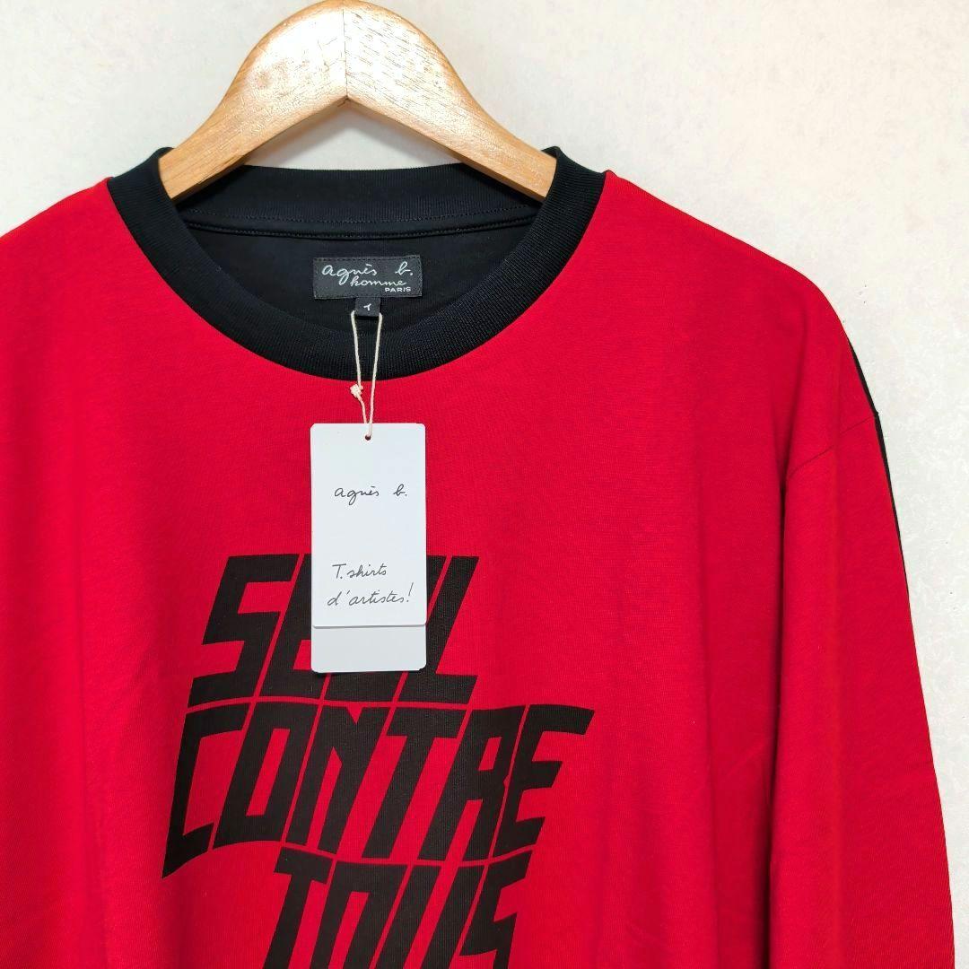 新品未使用 アニエスベー ロンT 長袖Tシヤツ カットソー クルーネック レッド