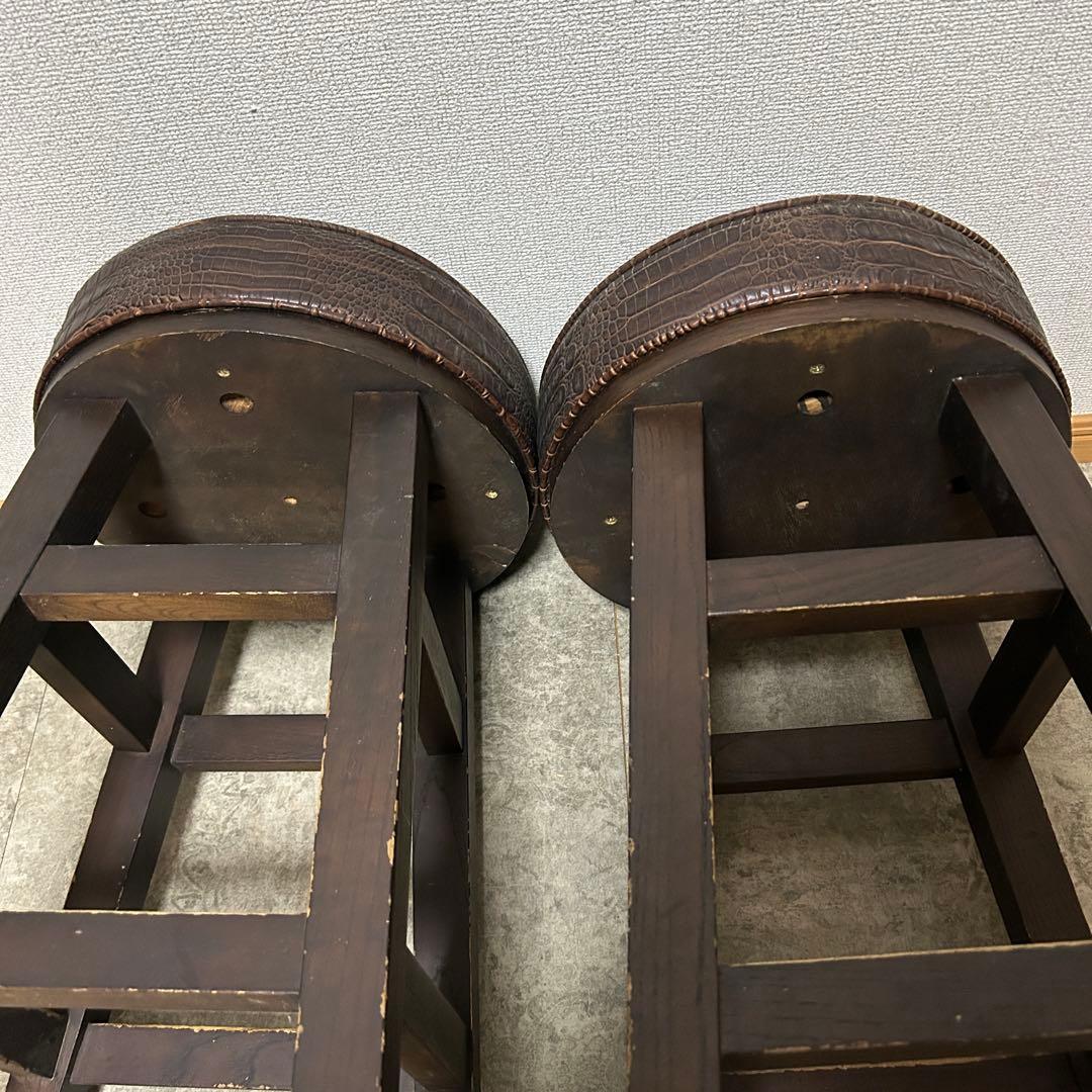 ꧁ヴィンテージ家具꧂カウンタースツール2脚 ハイチェア バー いす イス 椅子