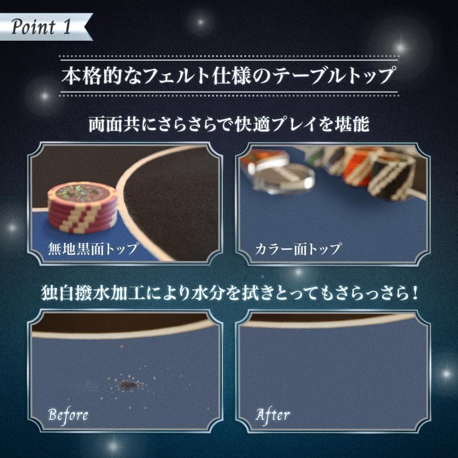 ポーカーテーブル 10人対応 カジノ チップラック ドリンクホルダー 黒2653