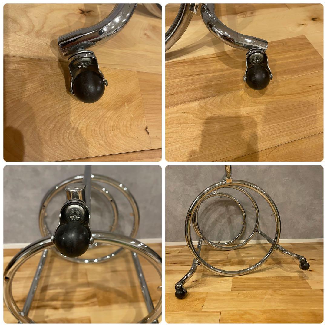 ミッドセンチュリー テーブル ガラス ３段 サイドテーブル モダン 机 可変式