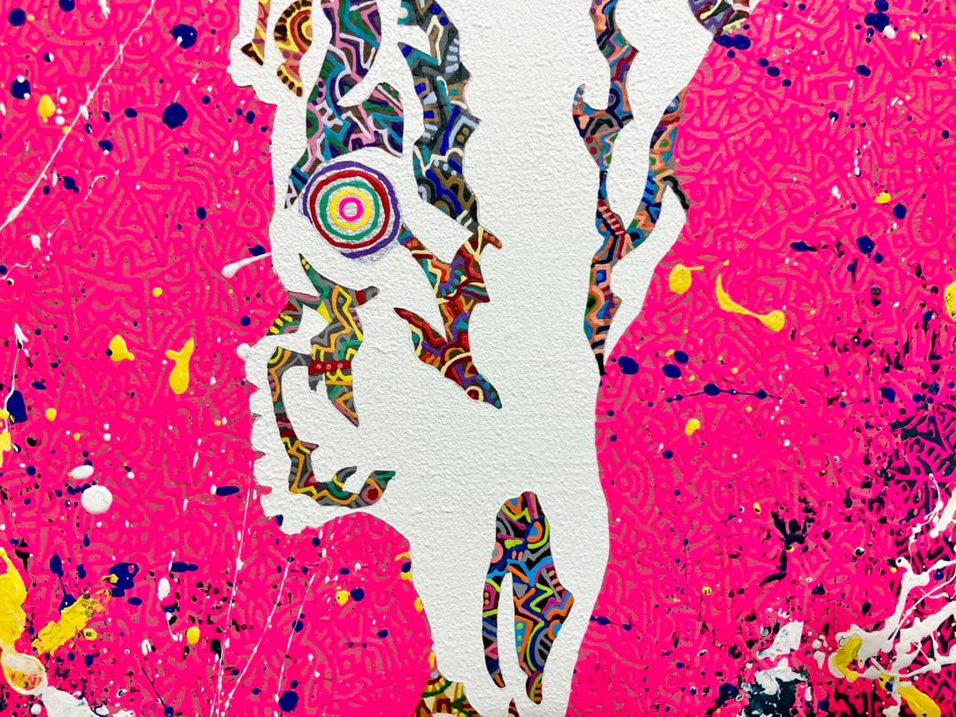 原画　頭蓋骨　動物画　絵画　アクリル画　現代アート　細密画　手描き　一点物