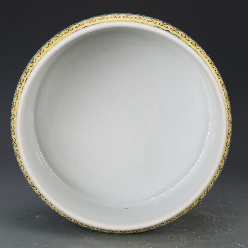 大清乾隆琺瑯彩纏枝花卉蓋缶 陶磁器 装飾品 現代工芸品美術品 置物