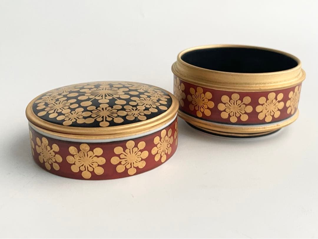 陶芸家　作家物　厳島豊之助　金彩　茶器　茶入　棗　香合　中次茶入　共箱