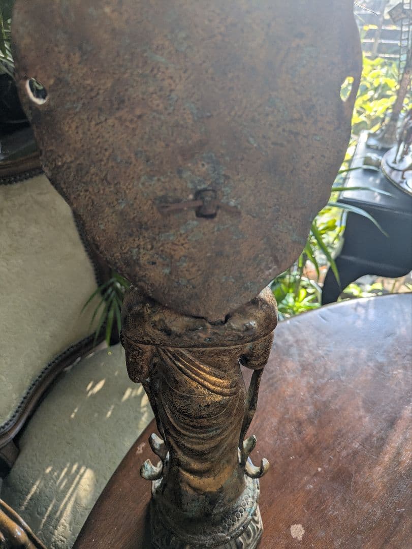 新年の縁起物　聖観音菩薩像 金属製 約58cm　仏像