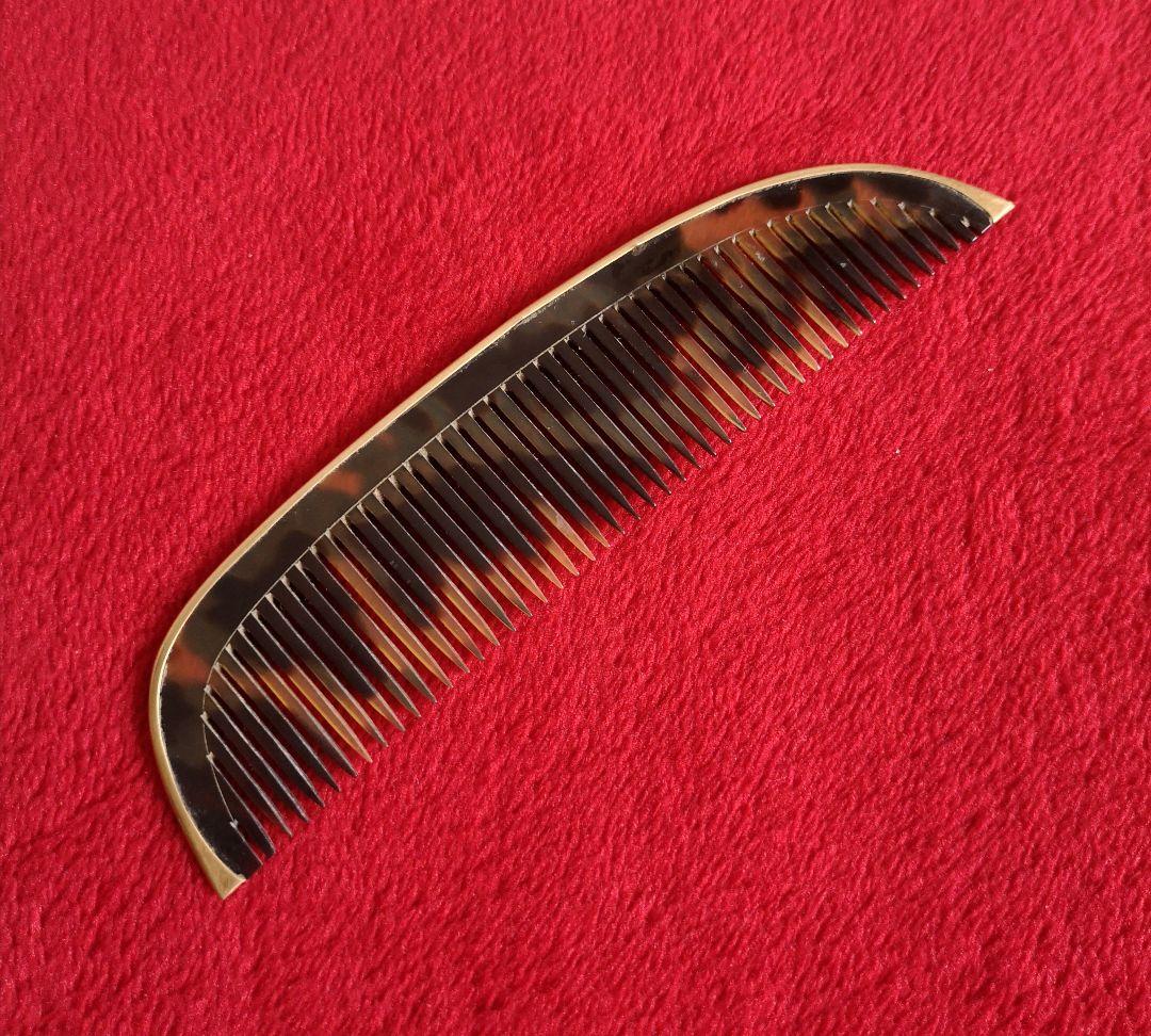 アンティーク 希少 櫛 K18 本鼈甲 18金 1920s ホールマーク 刻印