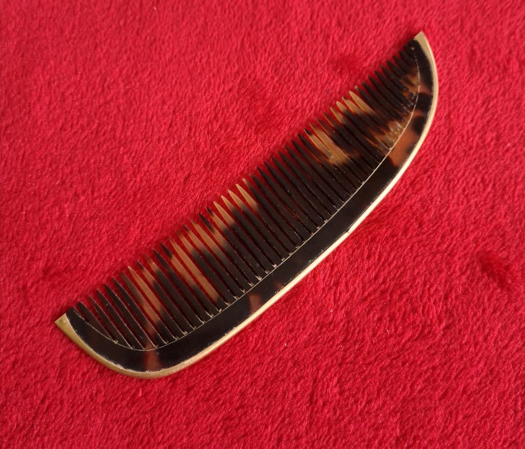 アンティーク 希少 櫛 K18 本鼈甲 18金 1920s ホールマーク 刻印