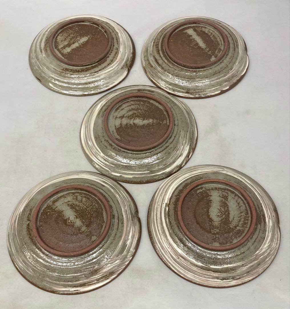 B409b 「乾山写 紅葉に流れ銘々皿」5枚　京焼　金彩銀彩　作者不詳　和菓子