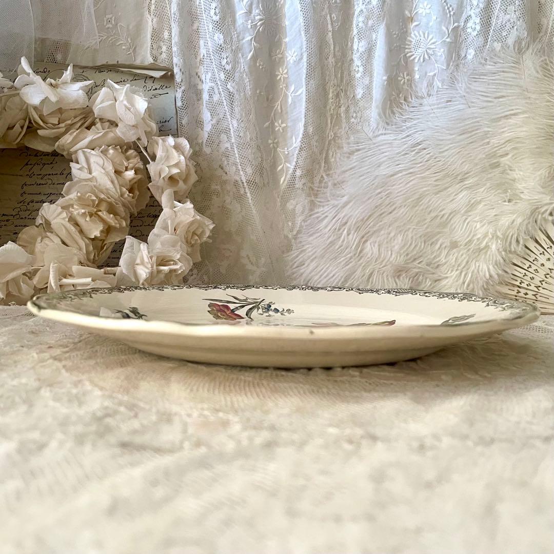 【レア】サルグミンヌ　フォンタンジュ多色プレートポリクロームフランスアンティーク