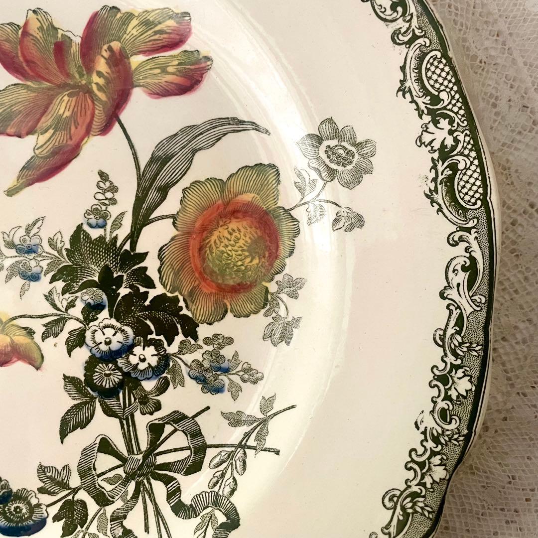 【レア】サルグミンヌ　フォンタンジュ多色プレートポリクロームフランスアンティーク