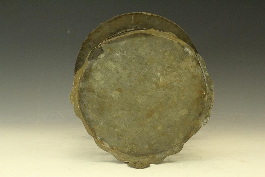 吊り灯籠 高32cm 時代 庭道具 鉄製(LC622)