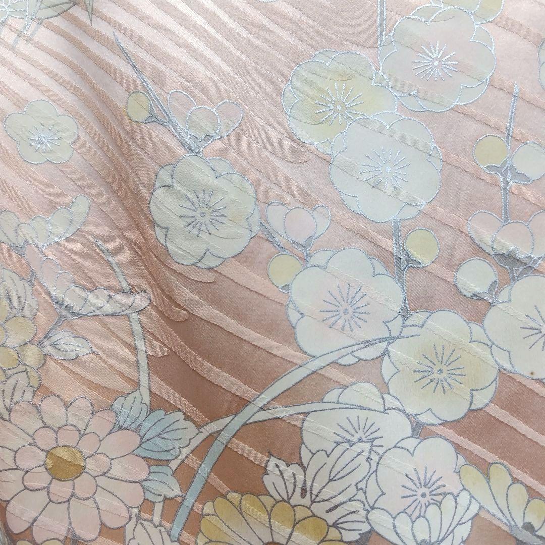 振袖フルセット(9点)・成人式・古典柄・銀駒刺繍・大輪牡丹・くすみカラー・花模様