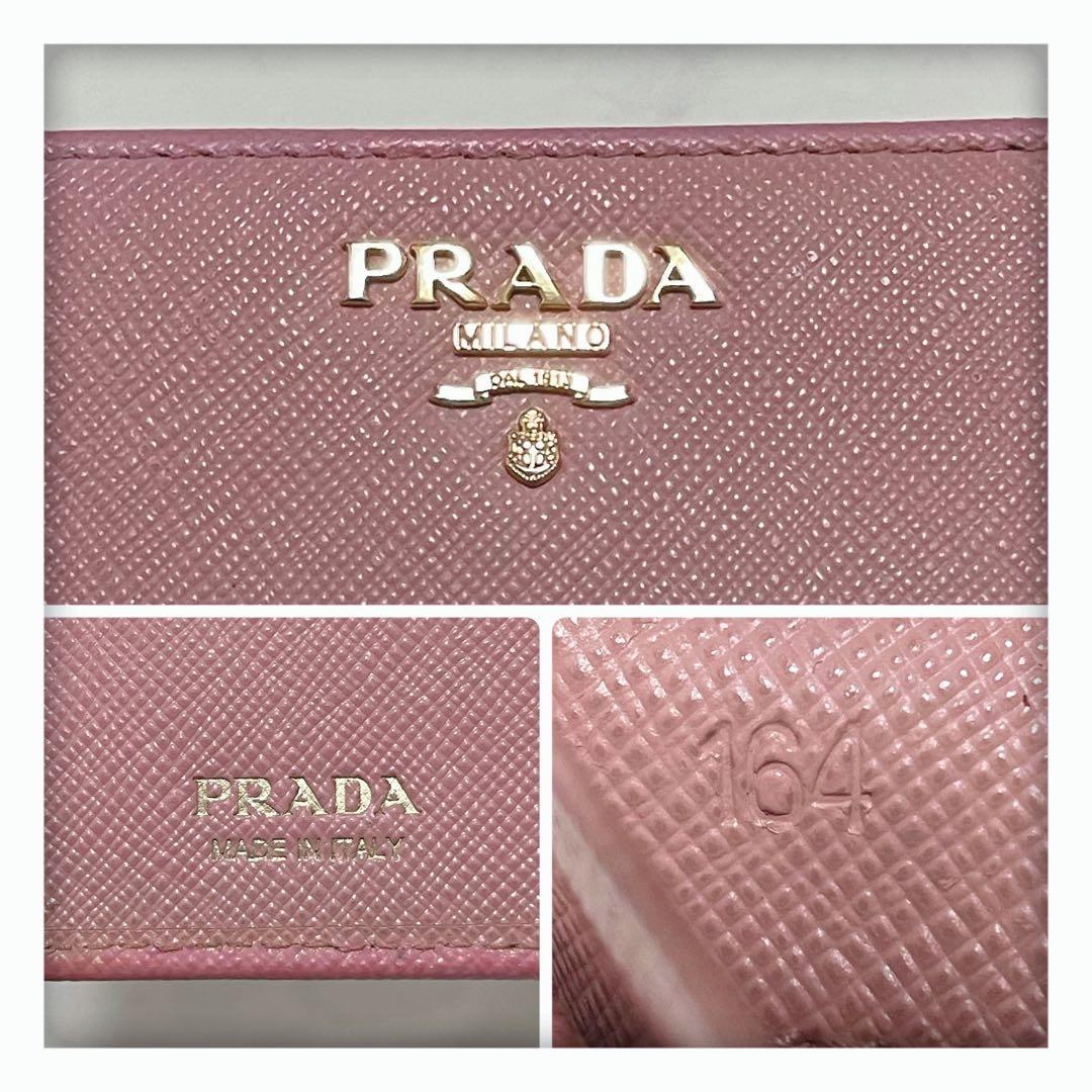 ✨美品✨ PRADA プラダ サフィアーノ 二つ折り財布 ライトピンク