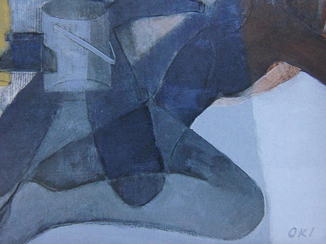 沖口智恵子、【クロッキー】、希少な額装用画集より、新品額装付