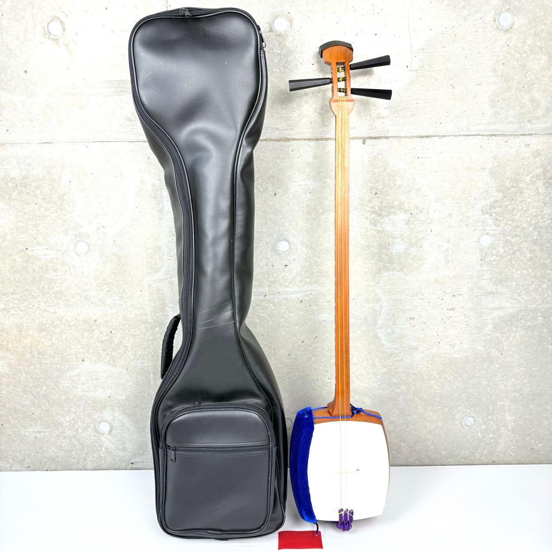 【美品♪】 三味線 全長約98cm ソフトケース付き♪