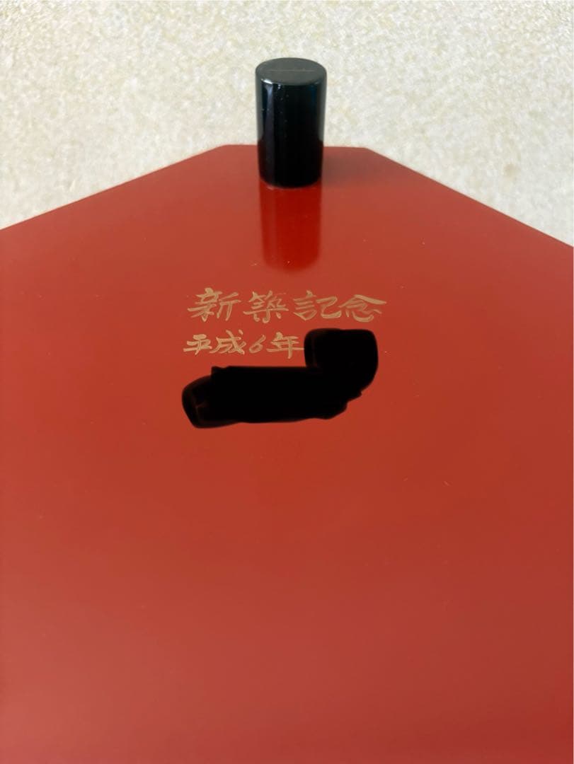 和テイスト 工芸品 木製 コーナー型 3段シェルフ コーナーラック 赤