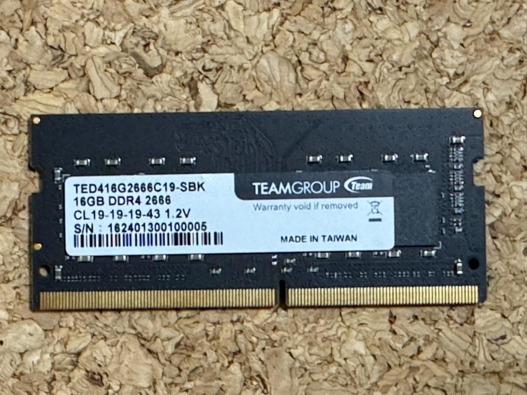 【中古】TEAMGROUP DDR4 16GB 2666MHz SO-DIMM
