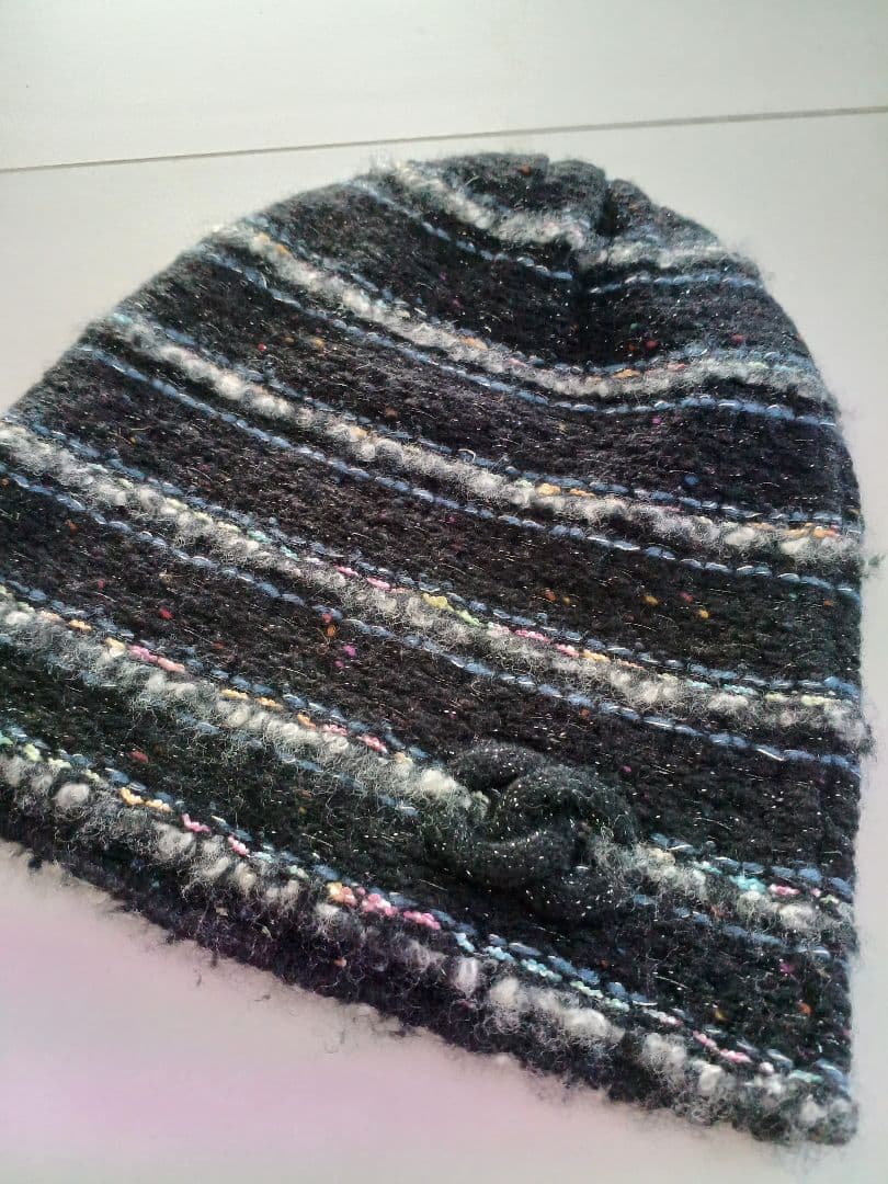 正規品　 ニット帽　ビーニー　黒　ラメ　帽子　CCマーク