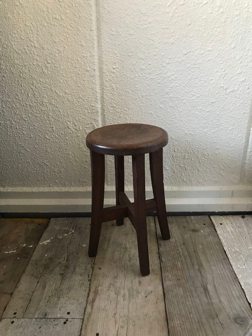 木製丸椅子スツール　アンティーク　古家具　当時物　ヴィンテージ