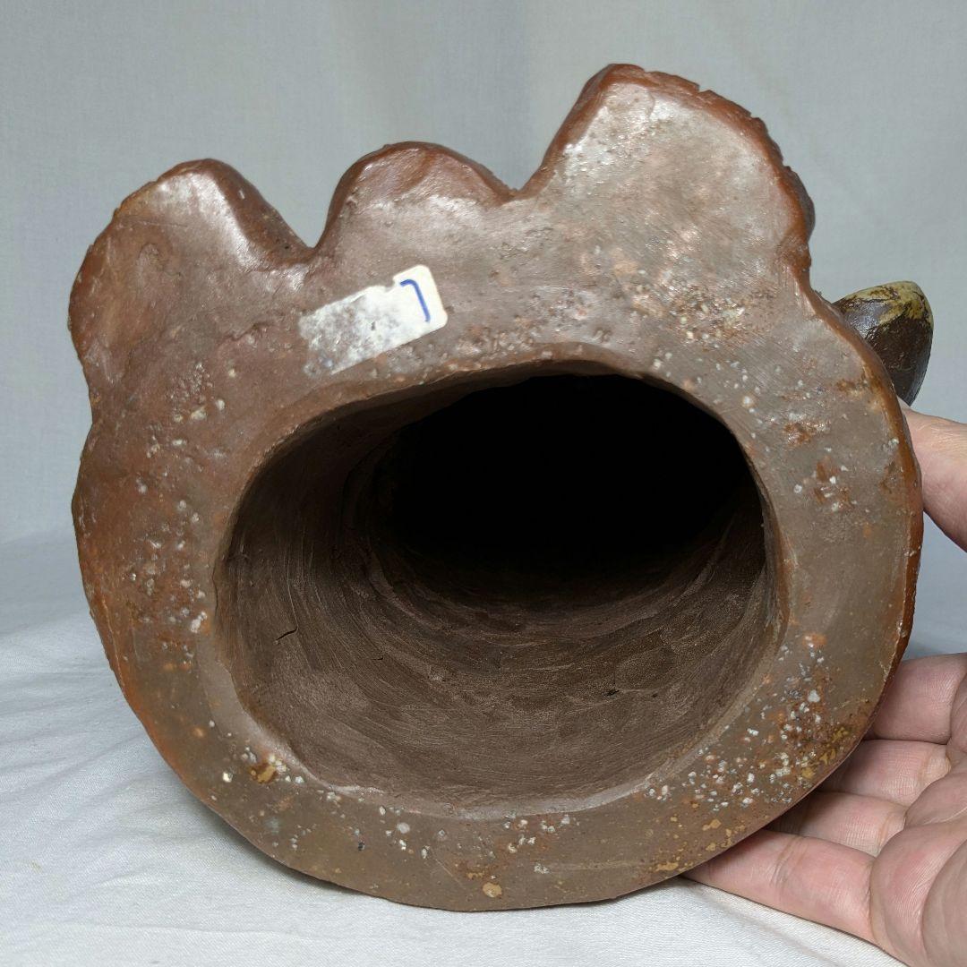 備前焼 布袋尊像 布袋様 七福神 置物 縁起物 伏香炉 インテリア 工芸品 陶像