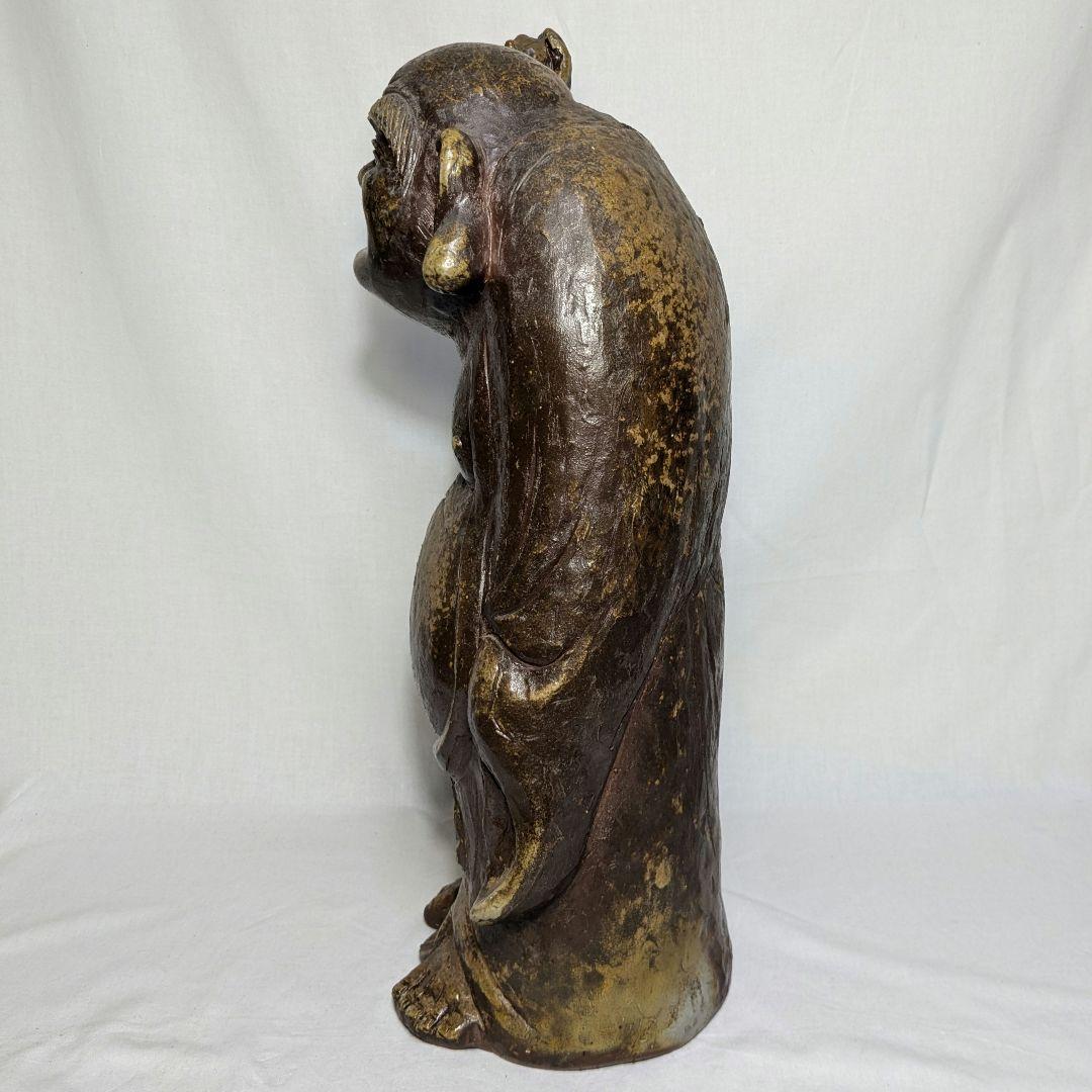 備前焼 布袋尊像 布袋様 七福神 置物 縁起物 伏香炉 インテリア 工芸品 陶像