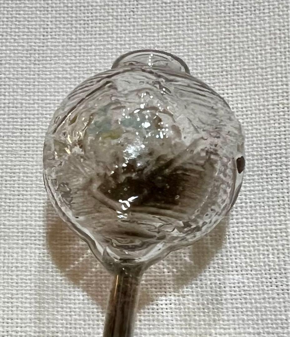 アンティーク　時代物　ウラン和ガラス　かんざし　簪　和装小物　江戸ガラス　提灯型