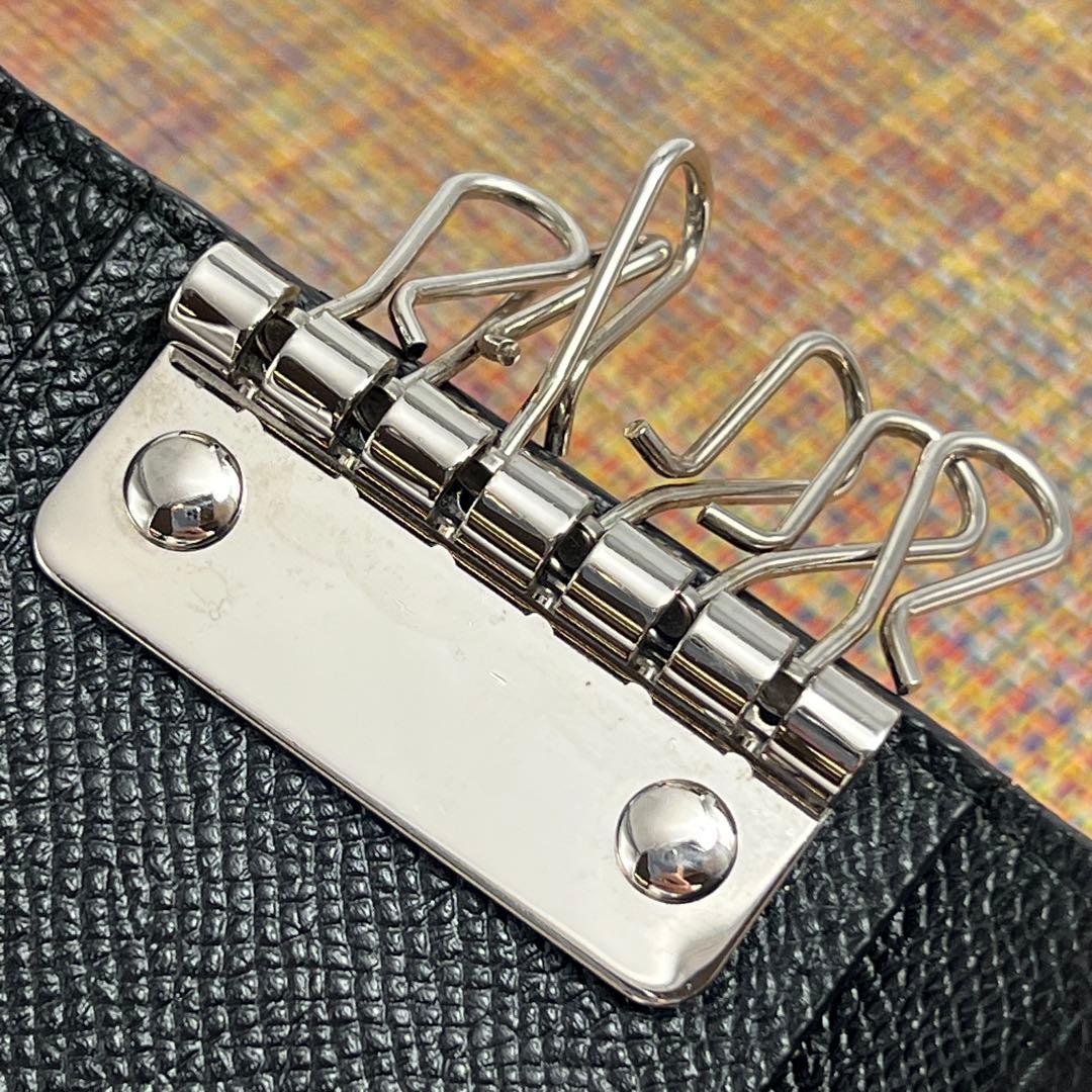 ✨極美品✨BURBERRY バーバリー TBロゴ　6連キーケース　ブラックレザー